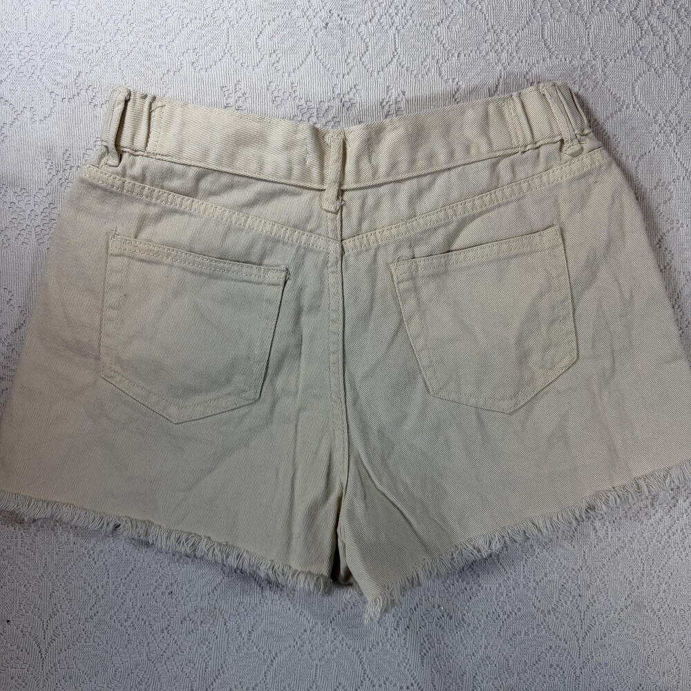 Love Tree Denim Shorts Womens Large White High Rise Distressed Cutoff Frayed Hem - Picture 6 of 9